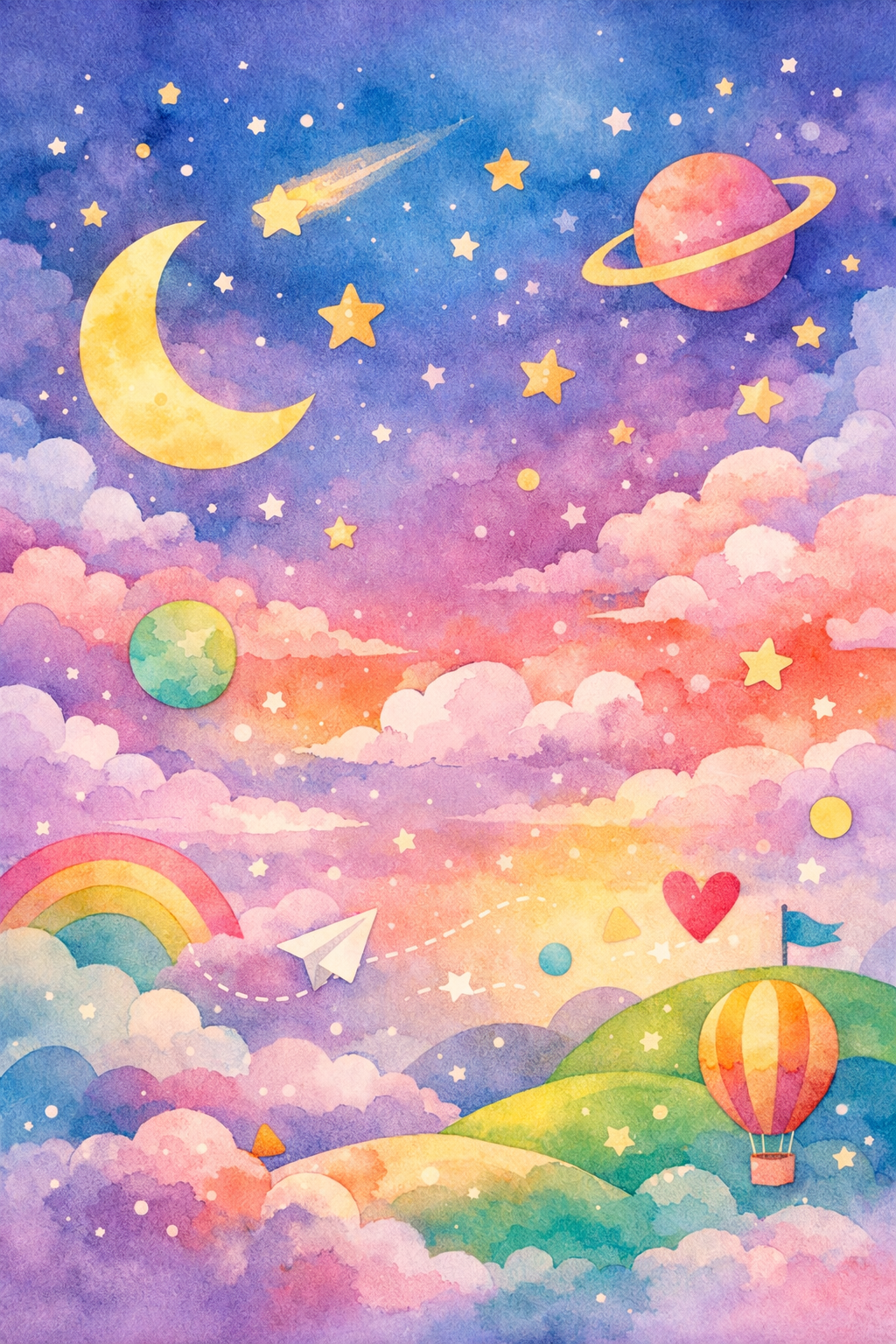 Colorful stars and planets